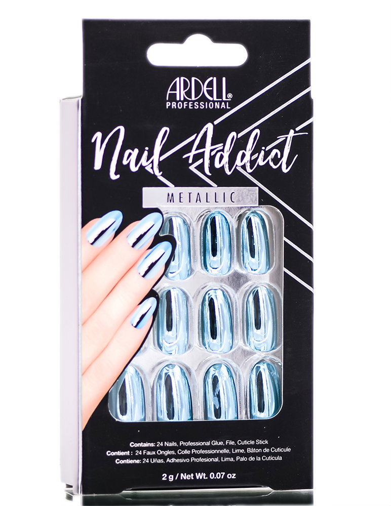 ard132-met-blue - Ardell Nail Addict Metallic Artificial Nail Set -image1