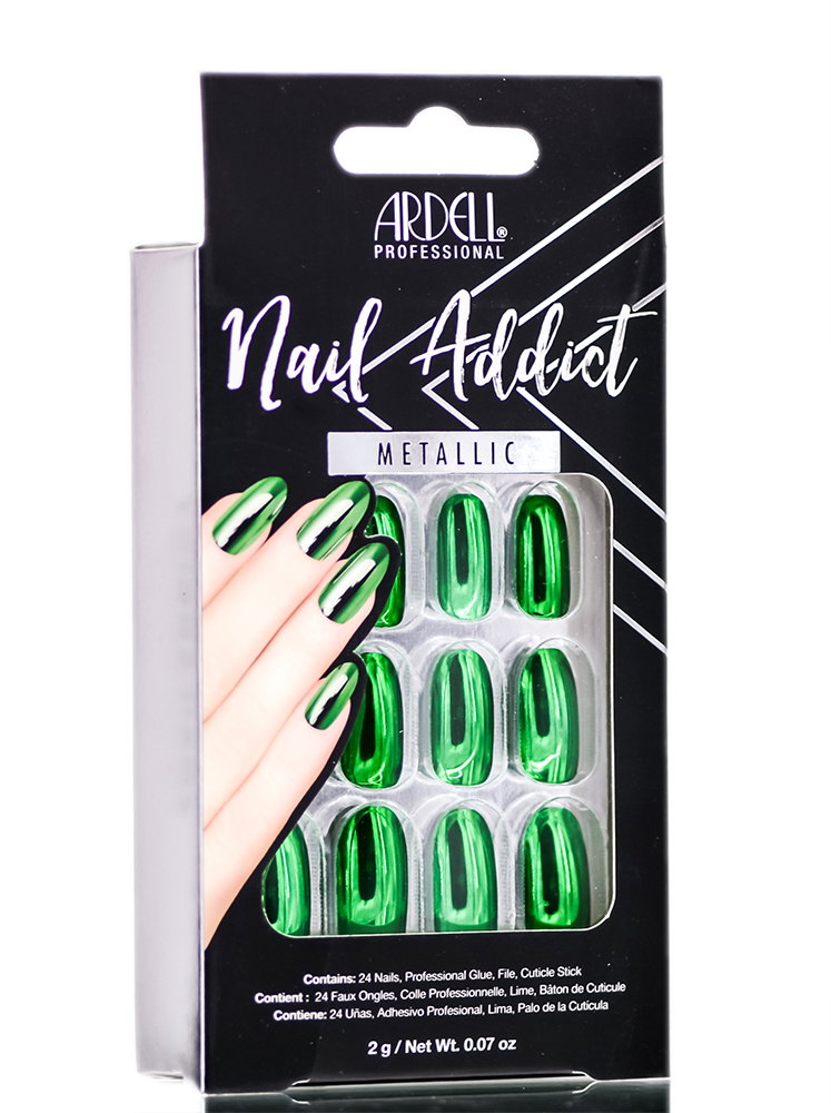 ard132-met-green - Ardell Nail Addict Metallic Artificial Nail Set -image1 ard132-met-green - Ardell Nail Addict Metallic Artificial Nail Set -image1