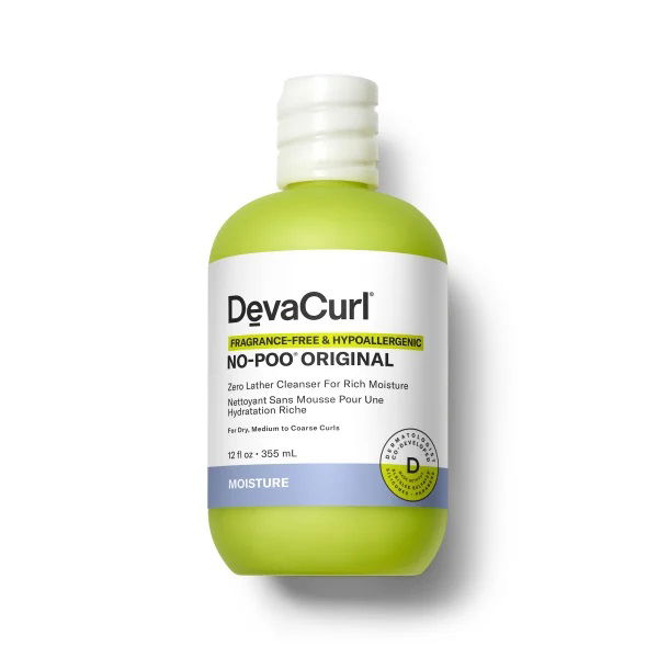 DevaCurl Fragrance-Free & Hypoallergenic No-Poo Original Zero Lather Cleanser For Rich Moisture
