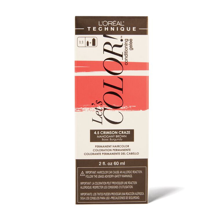 4.5 Crimson Craze, L'Oreal Let's Color! Permanent Haircolor (2 oz