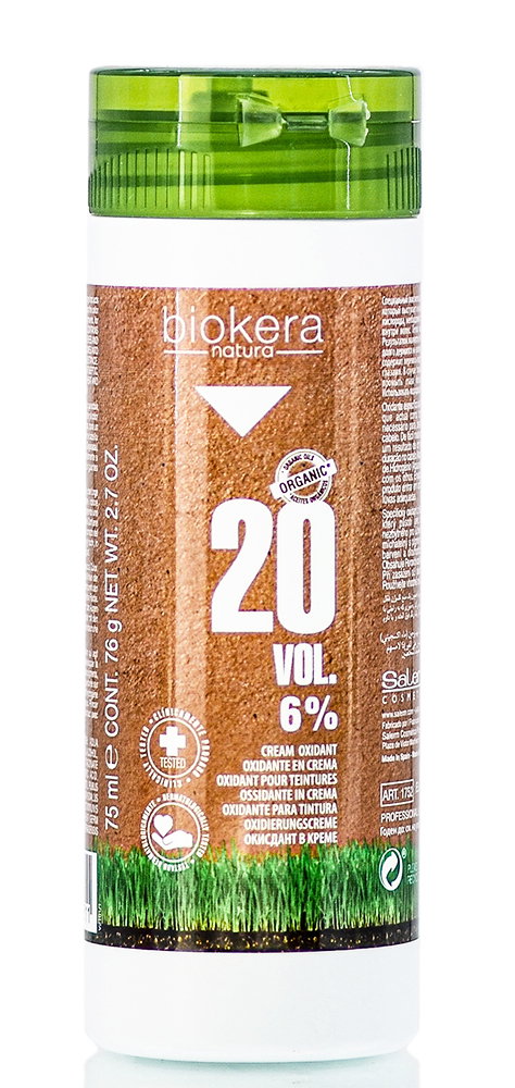sal212-2-7-oz - Salerm Biokera Natura Developer Cream Oxidant 20 Vol.6%-image1