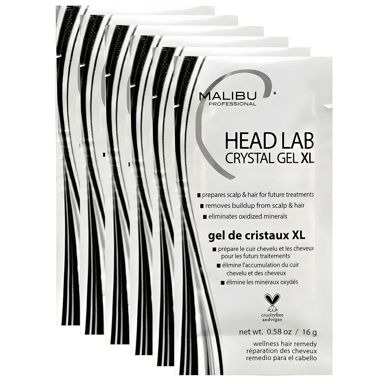 6 x 0.58 oz, Malibu C Professional Head Lab Crystal Gel XL | SleekShop