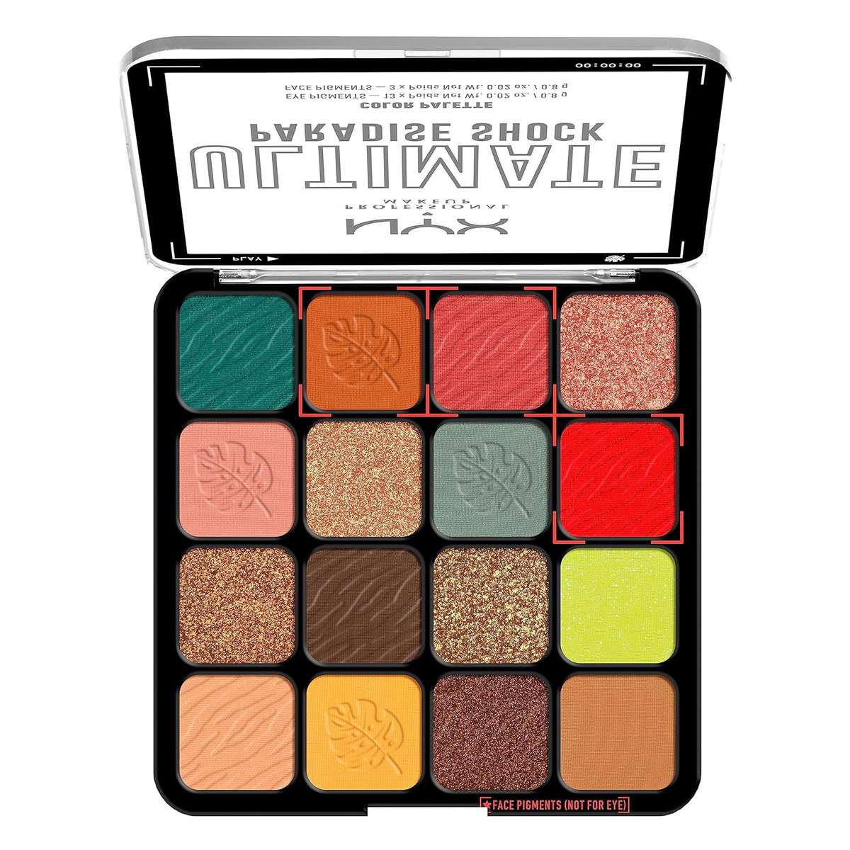 nyx218-paradise - nyx professional shadow color palette