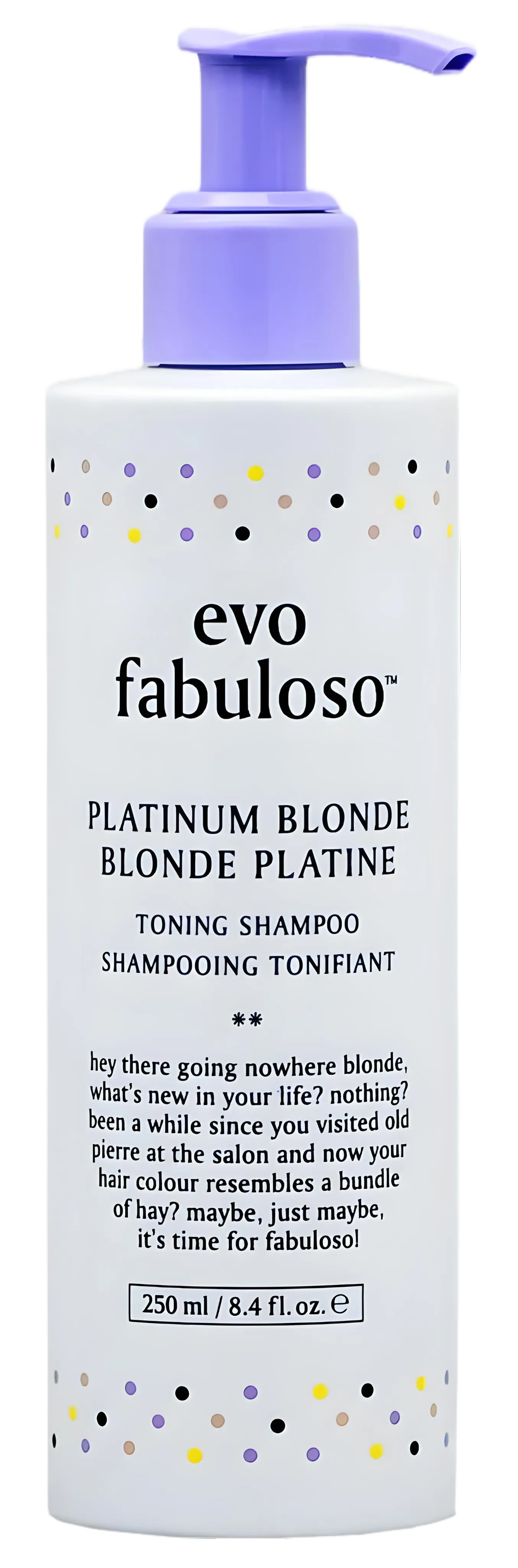 evo55-8-4-oz - evo fabuloso platinum blonde toning shampoo evo55-8-4-oz - evo fabuloso platinum blonde toning shampoo