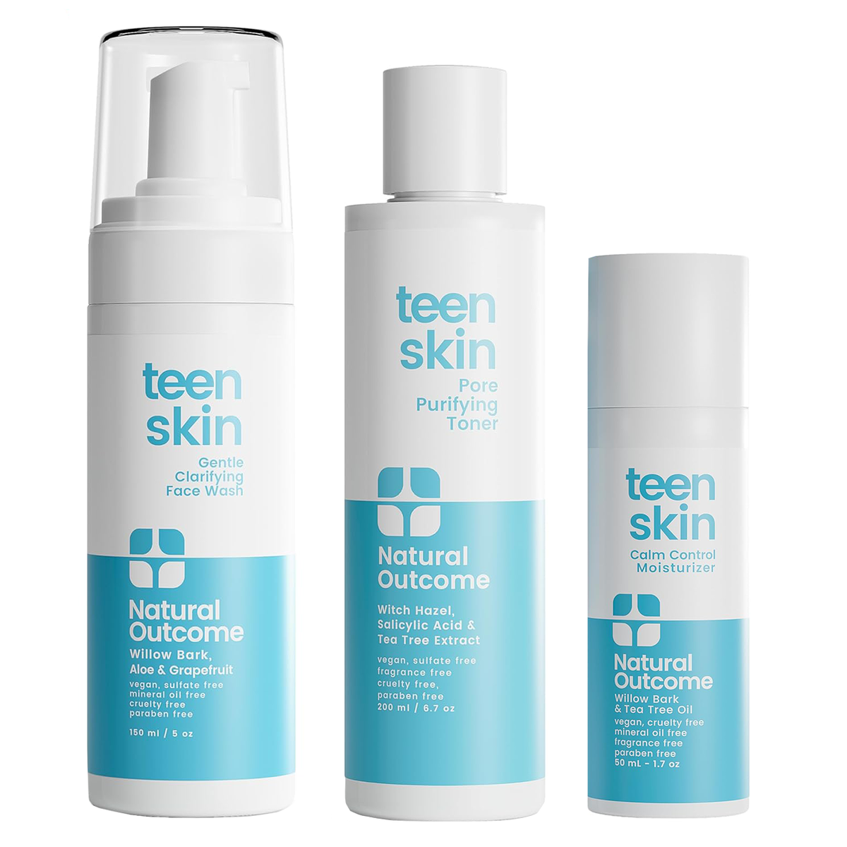 out02-trio - face kit routine for teens includes face wash toner and moisturizer
