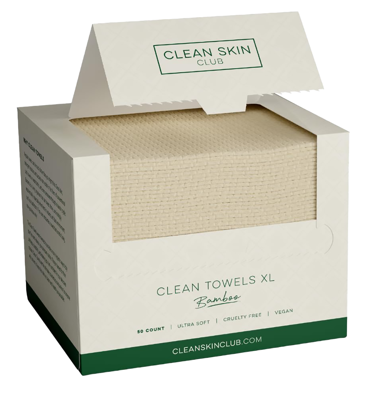 cln04-50-count - clean skin club clean towels xl bamboo