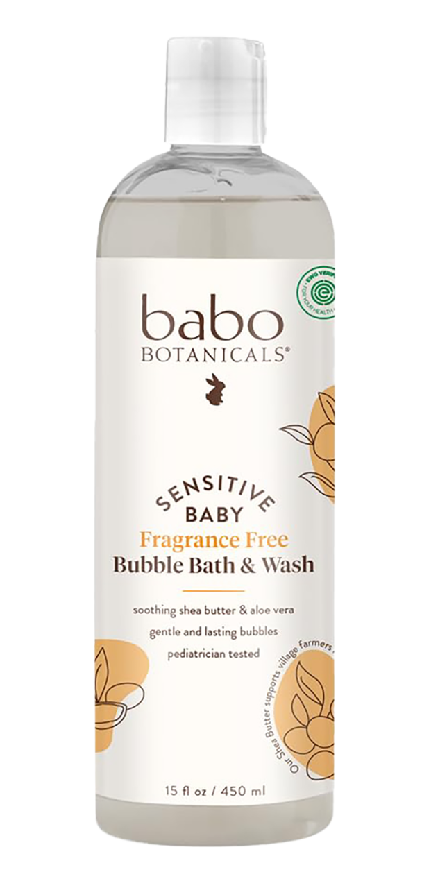 bbo14-15-oz - Babo Botanicals Sensitive Baby Bubble Bath & Wash Fragance Free-image1