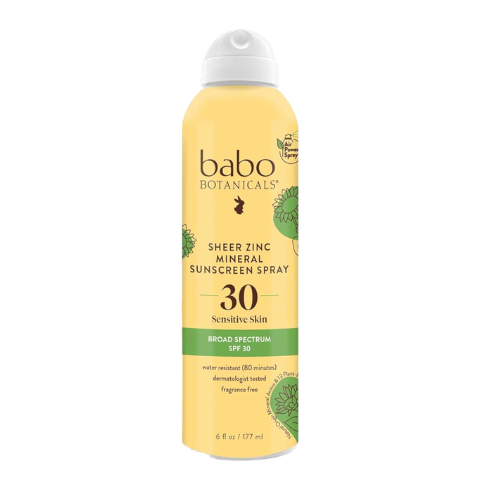 Babo Botanicals Sheer Zinc Mineral Sunscreen Spray For Sensitive Skin SPF 30