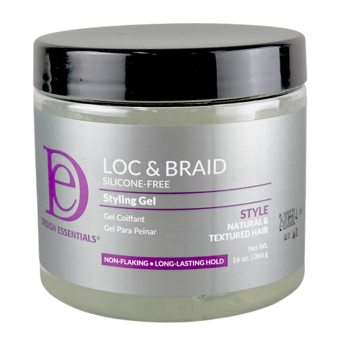Design Essentials Loc & Braid Styling Gel Castor Oil Infusion Strong Hold Gel