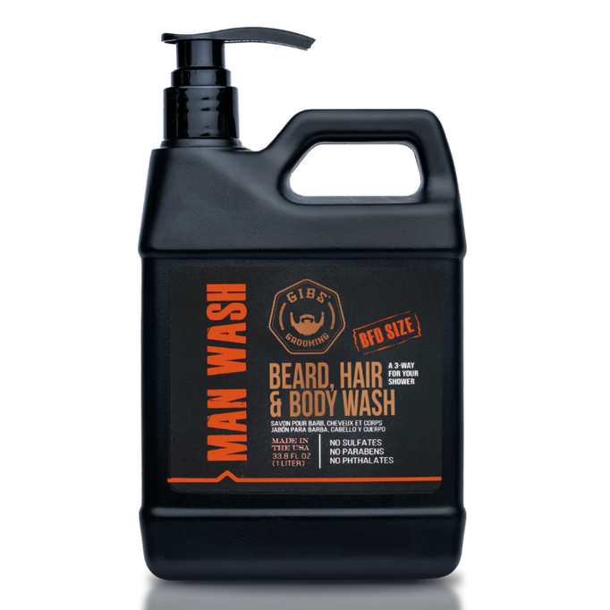 Gibs Man Wash Beard, Hair & Body Cleanser Tea Tree & Copaiba Oil