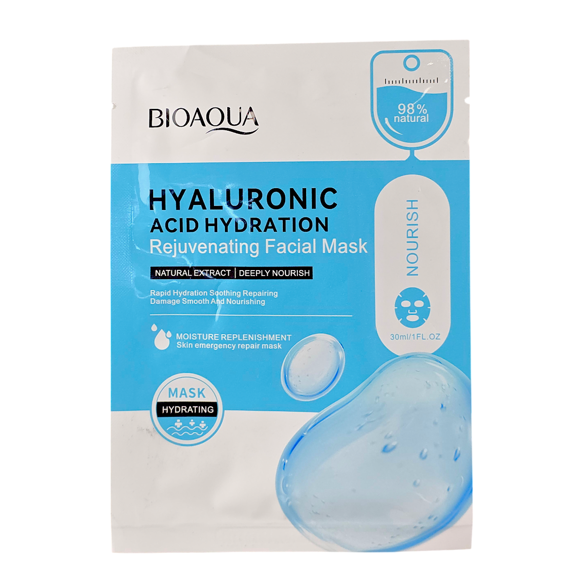 oaq05-1-01-oz - Bioaqua Hyaluronic Acid Hydratiion Rejuvenating Facial Mask-image1