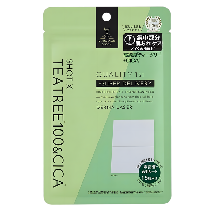 Quality First Derma Laser Shot X Super Teatree 100 & Cica Essence Sheet Quality First Derma Laser Shot X Super Teatree 100 & Cica Essence Sheet