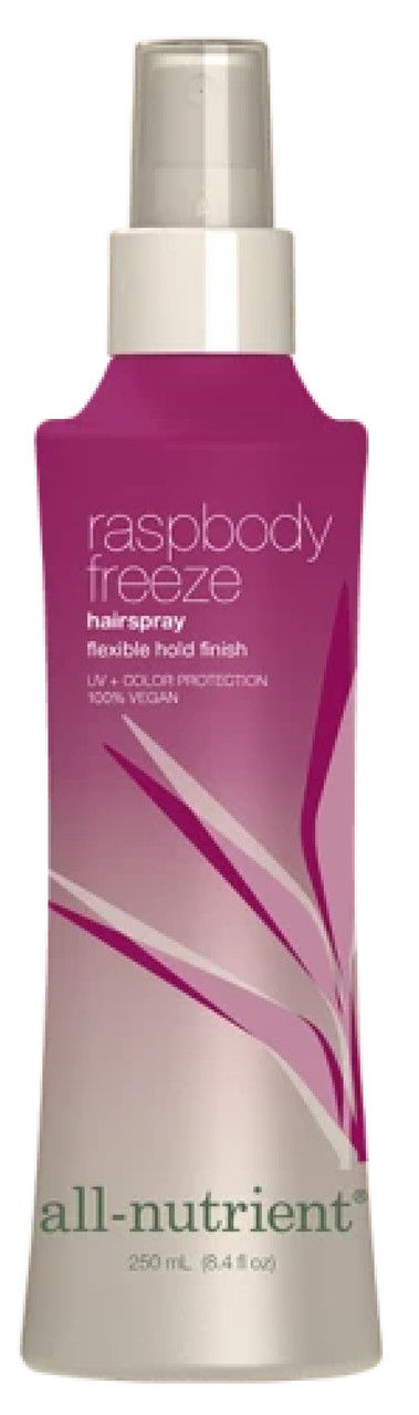 All - Nutrient Raspbody Freeze Hair Spray, Flexible Hold Finish with Raspberry Fruit All - Nutrient Raspbody Freeze Hair Spray, Flexible Hold Finish with Raspberry Fruit