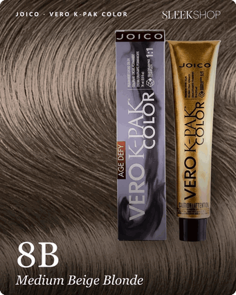 8B - Medium Beige Blonde, Joico Vero K-Pak Permanent Cream Hair