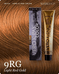 joico vero k pak color 9rg light red gold hair color -- shade swatch with product packaging joico vero k pak color 9rg light red gold hair color -- shade swatch with product packaging