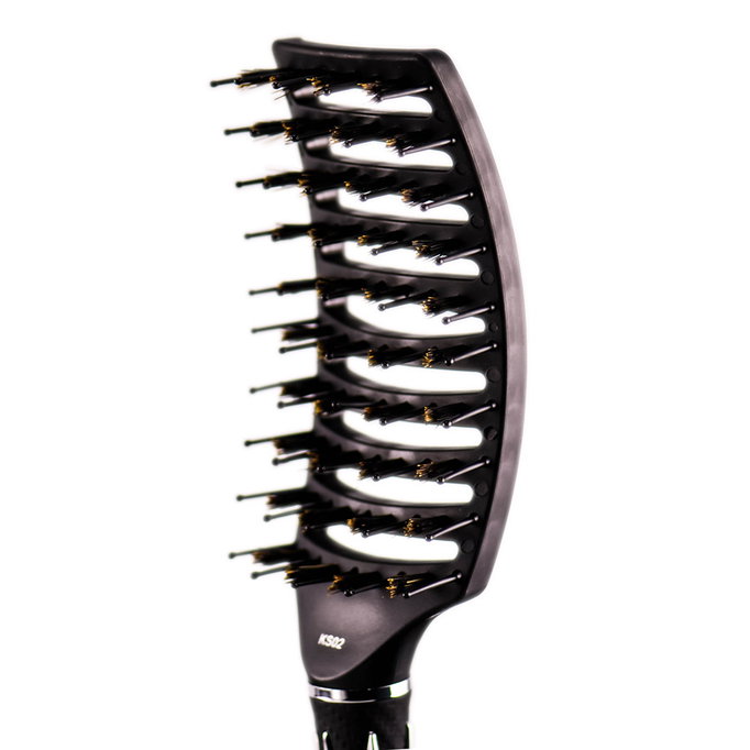 Kent 100% Boar Bristle Curved Nylon Brush - KS02-image2 Kent 100% Boar Bristle Curved Nylon Brush - KS02-image2