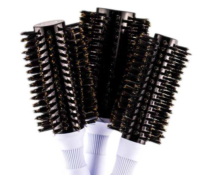 J Beverly Hills Ceramic Round Natural Bristle Brush