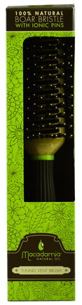 Macadamia Natural Oil Tunnel Vent Brush Boar Bristle With Ionic Pins