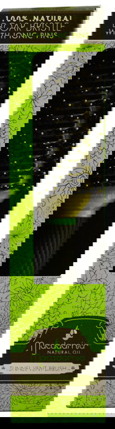 Macadamia Natural Oil Tunnel Vent Brush Boar Bristle With Ionic Pins