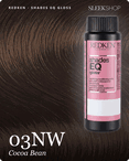 redken shades eq gloss 03nw cocoa bean hair color -- shade swatch with product packaging