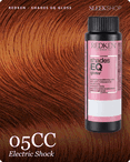 redken shades eq gloss 05cc electric shock hair color -- shade swatch with product packaging redken shades eq gloss 05cc electric shock hair color -- shade swatch with product packaging