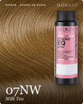 redken shades eq gloss 07nw milk tea hair color -- shade swatch with product packaging