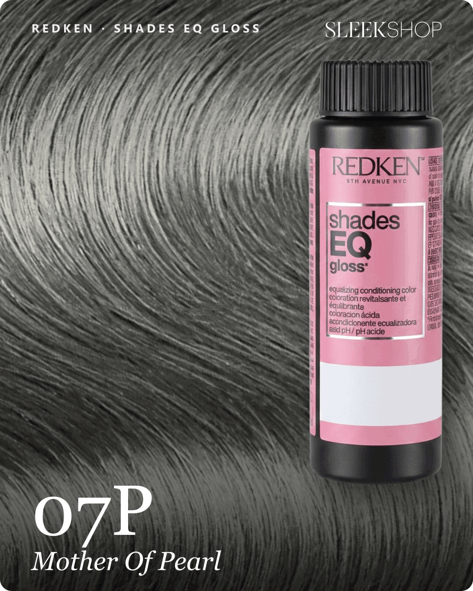 redken shades eq gloss 07p mother of pearl hair color -- shade swatch with product packaging redken shades eq gloss 07p mother of pearl hair color -- shade swatch with product packaging
