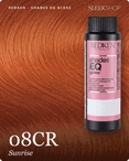 redken shades eq gloss 08cr sunrise hair color -- shade swatch with product packaging