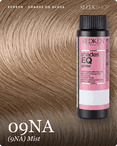 redken shades eq gloss 09na 9na mist hair color -- shade swatch with product packaging