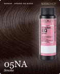 redken shades eq gloss 05na smoke hair color -- shade swatch with product packaging
