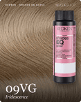 redken shades eq gloss 09vg iridescence hair color -- shade swatch with product packaging