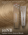 alfaparf milano evolution of the color 10nb lightest warm natural blonde hair color -- shade swatch with product packaging