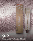 alfaparf milano evolution of the color 9.2 very light violet ash blonde hair color -- shade swatch with product packaging