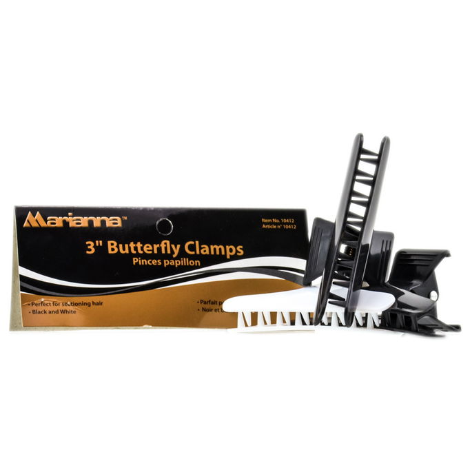 Marianna Black/White Buttlefly Clamps