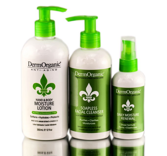 DermOrganic Anti-Aging Skin Care 3 Pieces With Bag