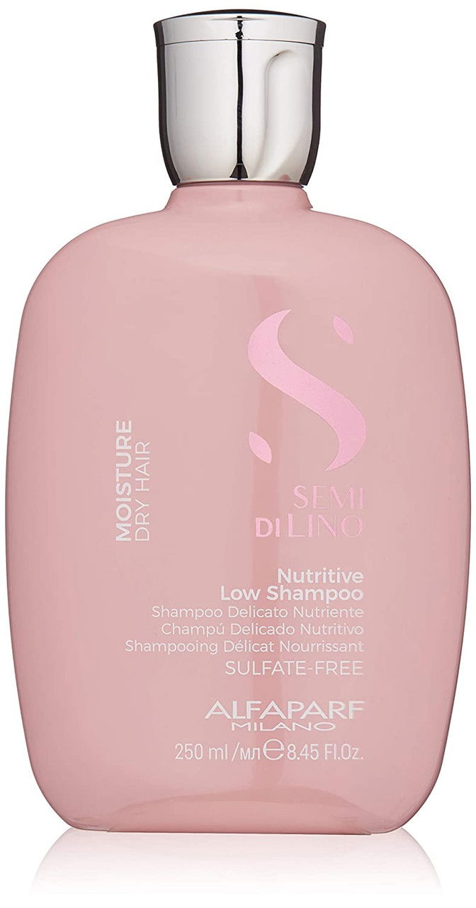 Alfaparf Milano Semi Di Lino Moisture Nutritive Sulfate Free Low Shampoo for Dry Hair - Paraben and Paraffin Free - Safe on Color Treated Hair