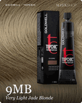 goldwell topchic 9mb very light jade blonde hair color -- shade swatch with product packaging