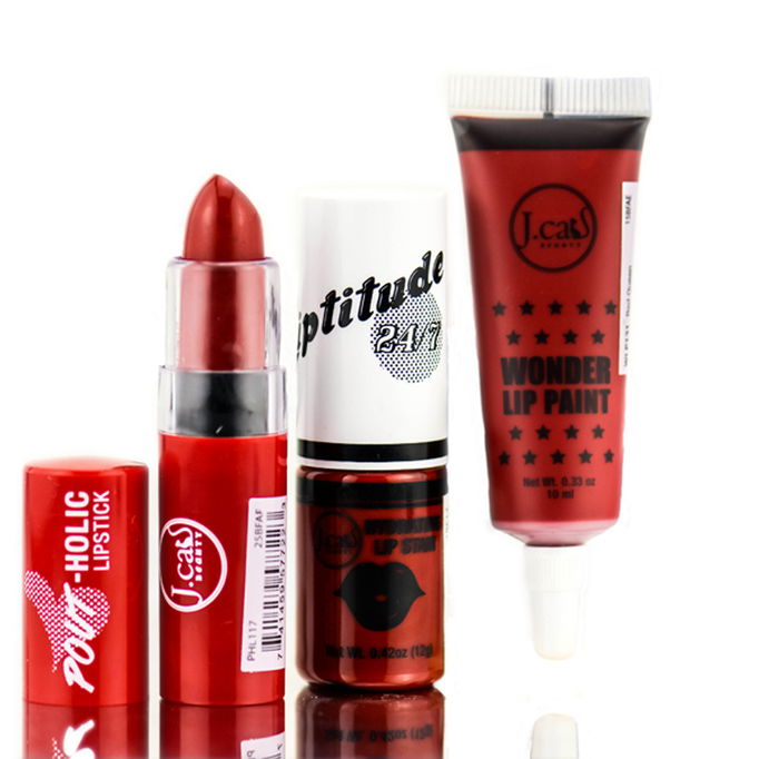 Exclusive J Cat "Ravishing Reds" Lip Set