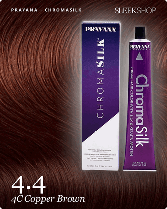 4.4 - 4C Copper Brown, Pravana ChromaSilk Permanent Creme Hair