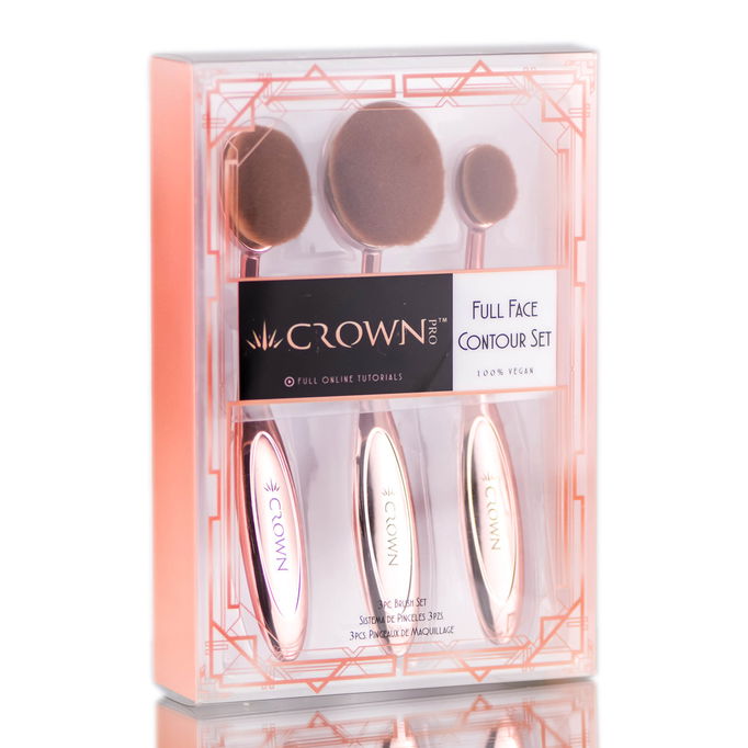 Crown Brush Rose Gold Full Face Contour Set