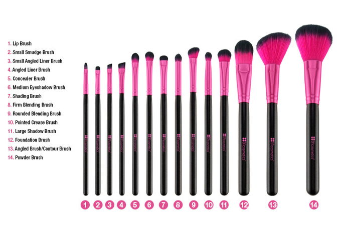 BH Cosmetics Metallic Pink 14 Piece Brush Set