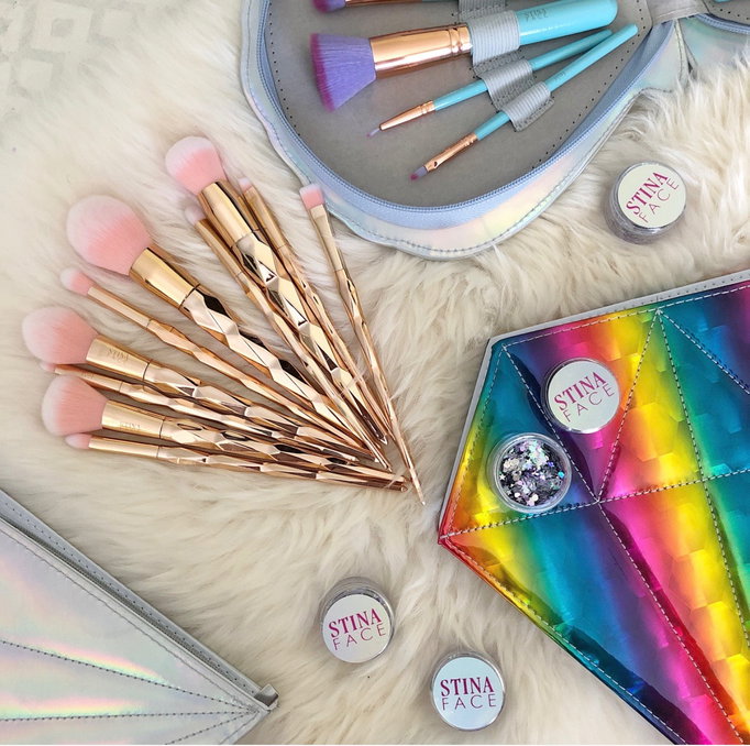 StinaFace Diamond Rainbow Rose Gold Brush Set-image4
