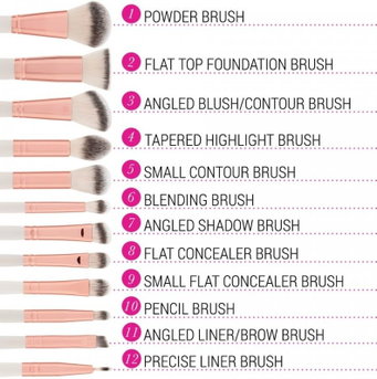12 Piece, BH Cosmetics Rose Romance Brush Set | SleekShop
