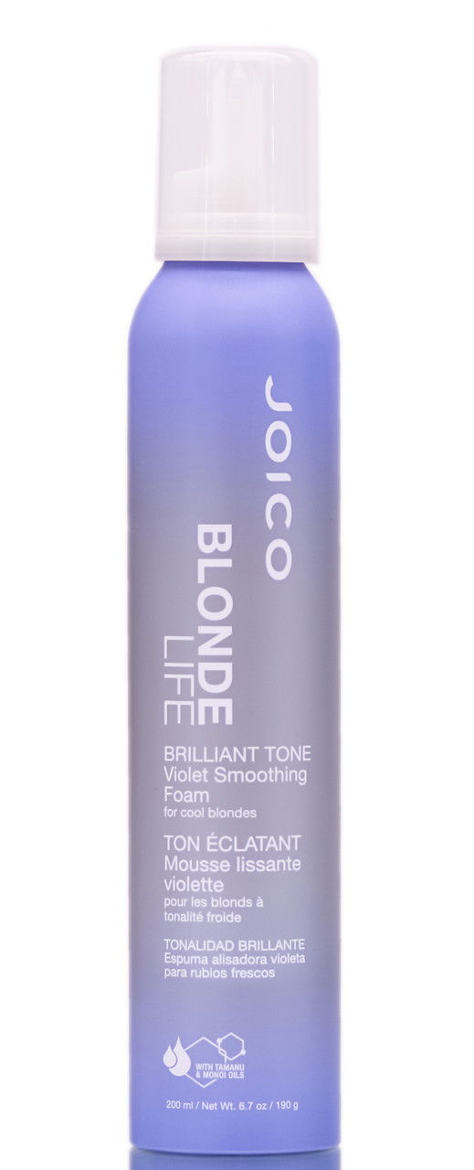 Joico Blonde Life BRILLIANT TONE VIOLET SMOOTHING FOAM for Cool Blondes with Tamanu & Monoi Oils