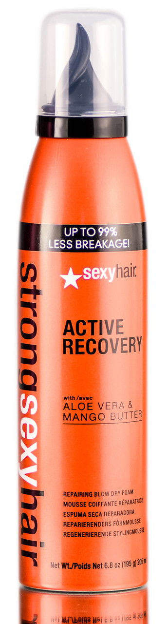 Strong Sexy Hair ACTIVE RECOVERY Repairing Blow Dry Foam, UP TO 99% LESS BREAKAGE! with Aloe Vera & Mango Butter