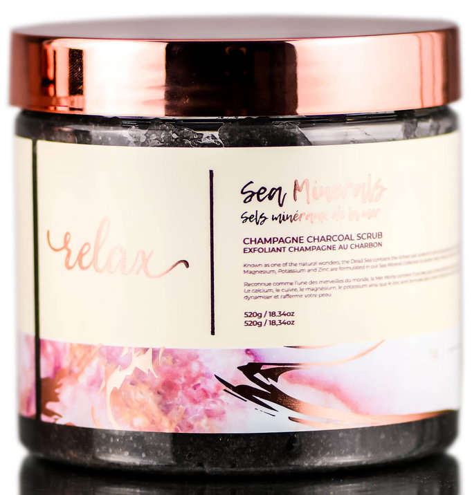 Manna Kadar Relax Sea Minerals Champagne Charcoal Scrub-image1