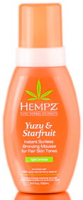 Hempz Yuzu & Starfruit Instant Sunless Bronzing Mousse for Fair Skin Tones