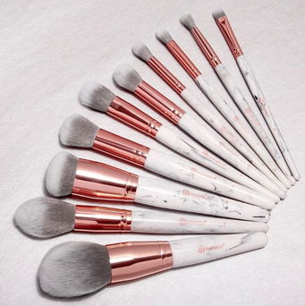 10 Piece Brush Set, BH Cosmetics Marble Luxe 10 Piece Brush Set