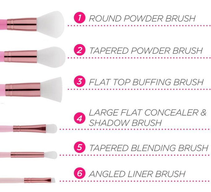 BH Cosmetics Mini Pink Perfection 6 Piece Brush Set-image3