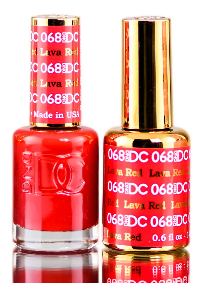 DND DC Reds GEL POLISH DUO, Gel Lacquer 0.5 oz + Matching Nail Polish Color 0.5 oz, Daisy Nails